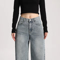 High Quality Women High Rise Loose Fit Wide Leg Casual Vintage Style Trousers Daily Wear