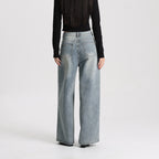 High Quality Women High Rise Loose Fit Wide Leg Casual Vintage Style Trousers Daily Wear