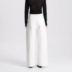 High Quality Women White Wide Leg Pants High Waist Loose Casual Trousers Comfortable Breathable Fabric Ladies Fashion