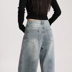 High Quality Women High Rise Loose Fit Wide Leg Casual Vintage Style Trousers Daily Wear