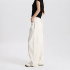 Women High Waist Barrel Pants Cotton Dyed Fabric Wide Leg Loose Casual Comfortable Vintage Style Ready Stock OEM