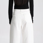 High Quality Women White Wide Leg Pants High Waist Loose Casual Trousers Comfortable Breathable Fabric Ladies Fashion