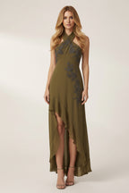 The Amara Asymmetric Maxi Dress