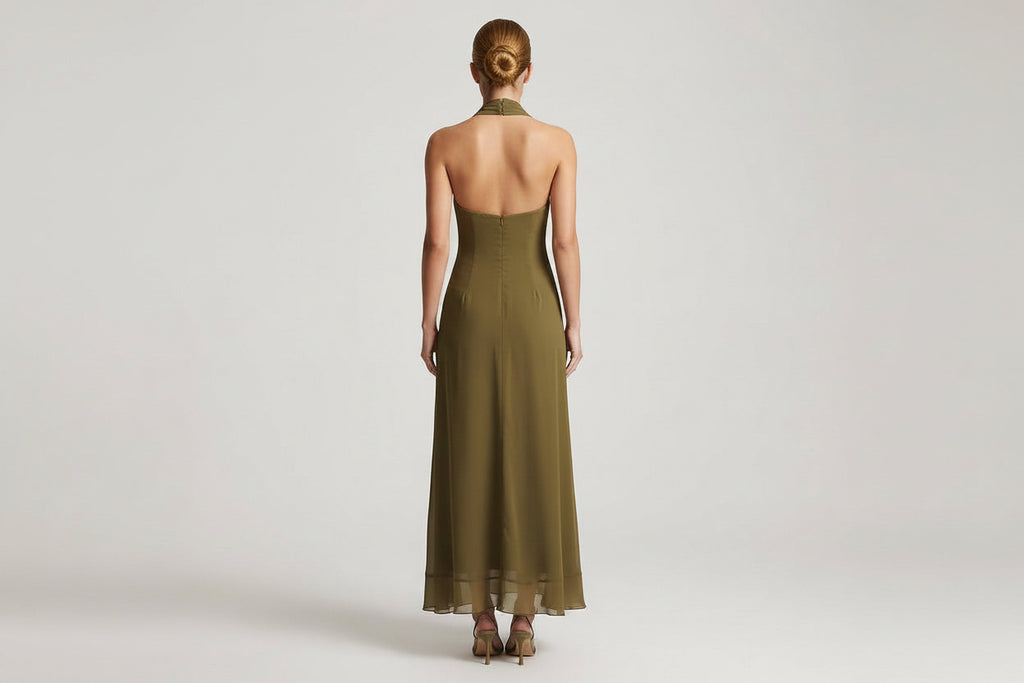 The Amara Asymmetric Maxi Dress