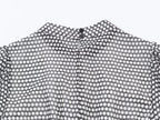 TAOP&ZA 2026 Spring New Fashionable Simple Layered Decorated Long-Sleeved Stand Collar Polka Dot Midi Maxi Dress 9861