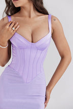Purple Diamond Sculpted Maxi Dress