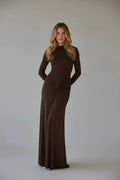 Bodycon Mock-Neck Long Sleeve Maxi Dress