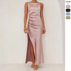 Women's Backless Slit  Spaghetti Strap Midi Dress