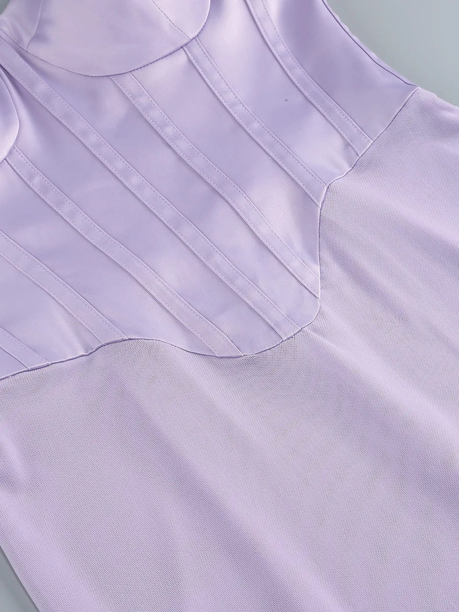 Purple Diamond Sculpted Maxi Dress