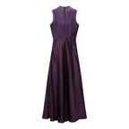 PB&ZA Women 2026 Summer New Chic Fashion Mesh Patchwork Long Dress Vintage Sleeveless Female Dresses Robe Mujer