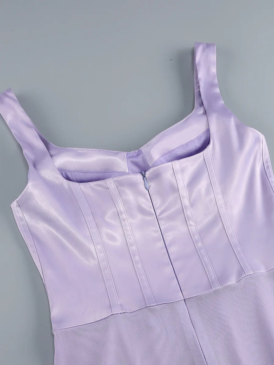Purple Diamond Sculpted Maxi Dress
