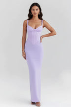 Purple Diamond Sculpted Maxi Dress