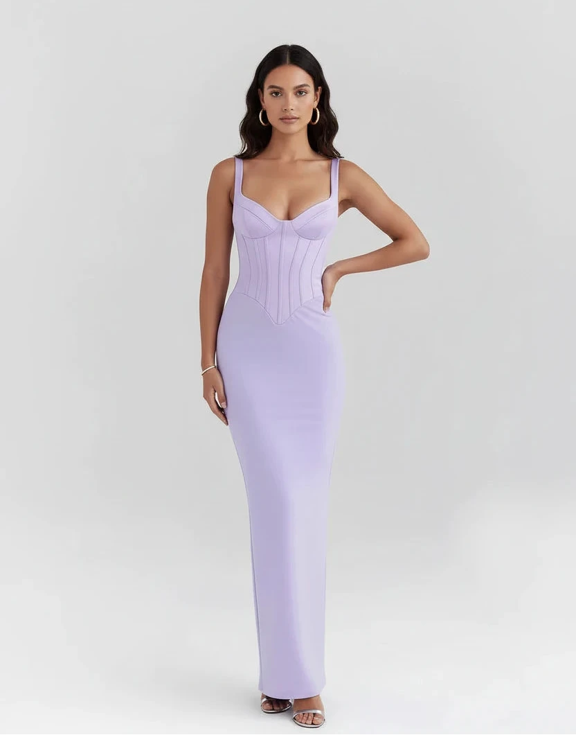 Purple Diamond Sculpted Maxi Dress