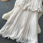 Casual Long Dress 2026 French Soft Sleeveless Dress Pleated Relaxed Women'S Elegant Office Plus Size Printed Dress Wholesale