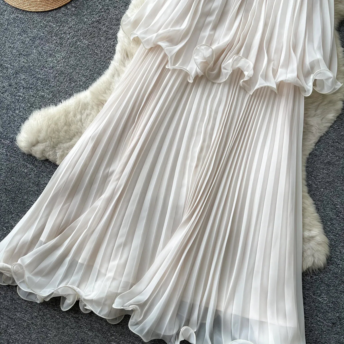 Casual Long Dress 2026 French Soft Sleeveless Dress Pleated Relaxed Women'S Elegant Office Plus Size Printed Dress Wholesale