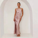 Women's Backless Slit  Spaghetti Strap Midi Dress