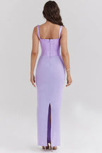 Purple Diamond Sculpted Maxi Dress