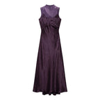 PB&ZA Women 2026 Summer New Chic Fashion Mesh Patchwork Long Dress Vintage Sleeveless Female Dresses Robe Mujer