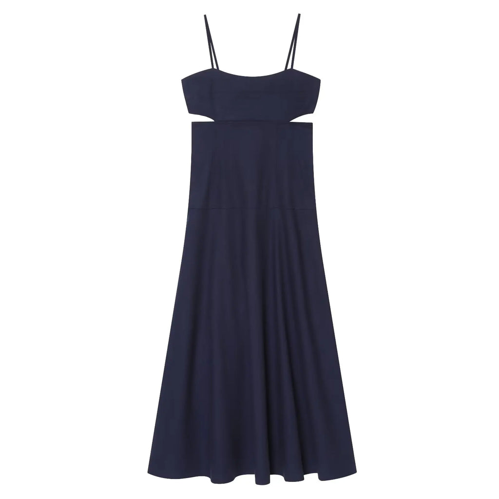 TAOP&ZA 2026 Summer New Arrival Women's A-line Hem Straight Neck Opening Dress with Spaghetti Straps 2611769