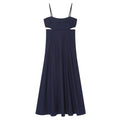 TAOP&ZA 2026 Summer New Arrival Women's A-line Hem Straight Neck Opening Dress with Spaghetti Straps 2611769