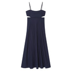 TAOP&ZA 2026 Summer New Arrival Women's A-line Hem Straight Neck Opening Dress with Spaghetti Straps 2611769