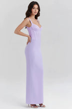 Purple Diamond Sculpted Maxi Dress