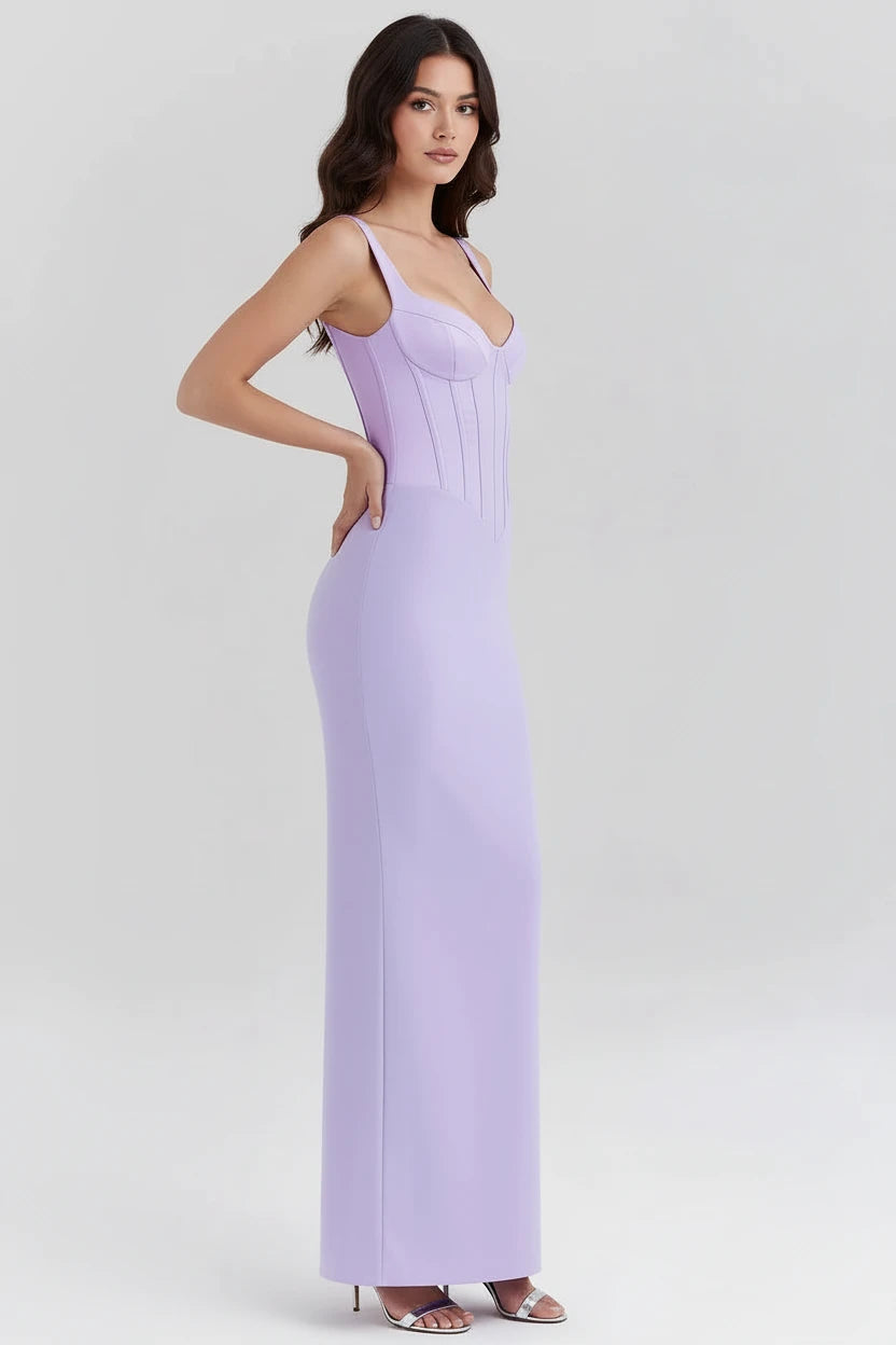 Purple Diamond Sculpted Maxi Dress