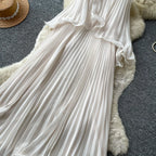 Casual Long Dress 2026 French Soft Sleeveless Dress Pleated Relaxed Women'S Elegant Office Plus Size Printed Dress Wholesale