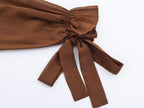 TAOP&ZA 25 New Elegant Fashion Women's Clothing European and American Temperament Ruffled Long Sleeve Tie Waist Long Skirt 8967