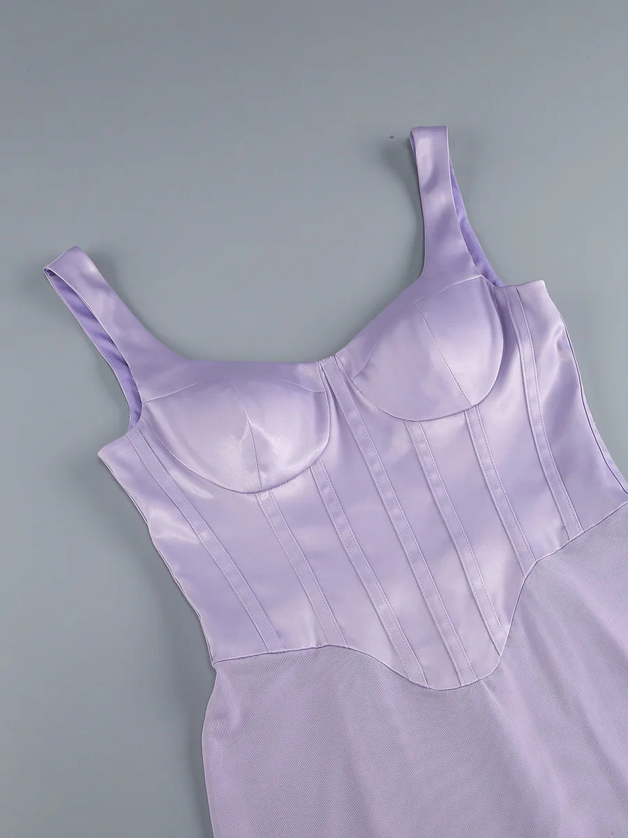 Purple Diamond Sculpted Maxi Dress