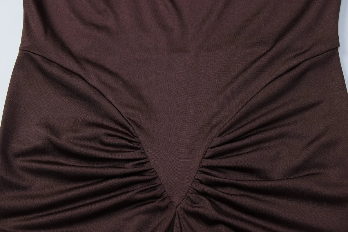 Bodycon Mock-Neck Long Sleeve Maxi Dress