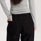 Women Black Wide Leg Jeans Mid Waist Loose Fit Casual Vintage Denim Pants High Quality Durable Structured Fabric